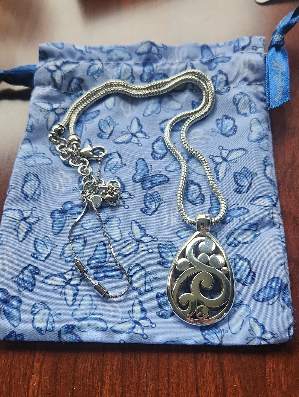Brighton Contempo Teardrop Silver Pendant Necklace